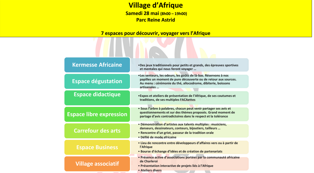 village associatif, festival afrique charleroi